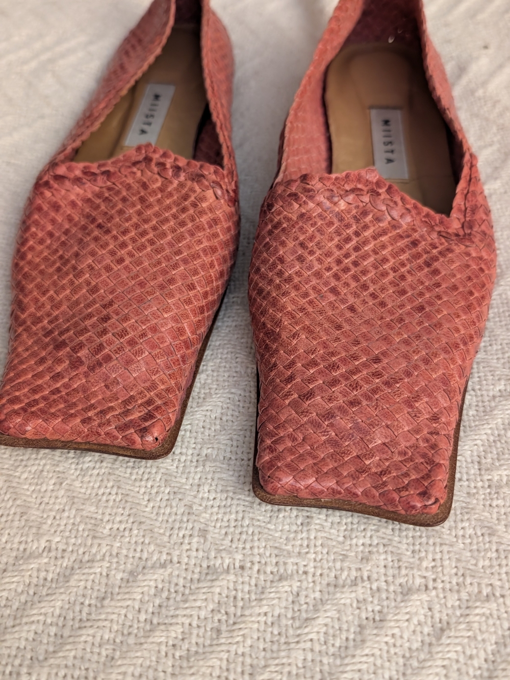 Miista Woven Leather Flats in Rust - Picture 2 of 6